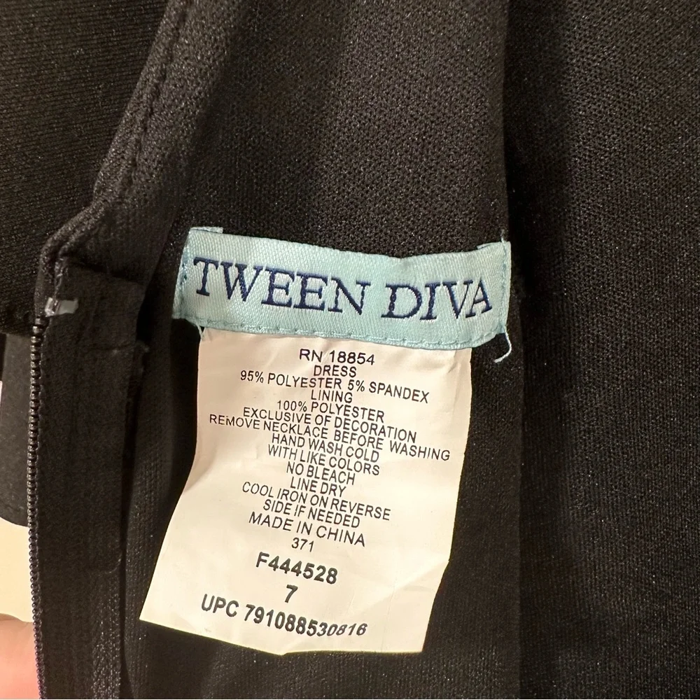 TWEEN DIVA Black Party Formal Dress Size 7